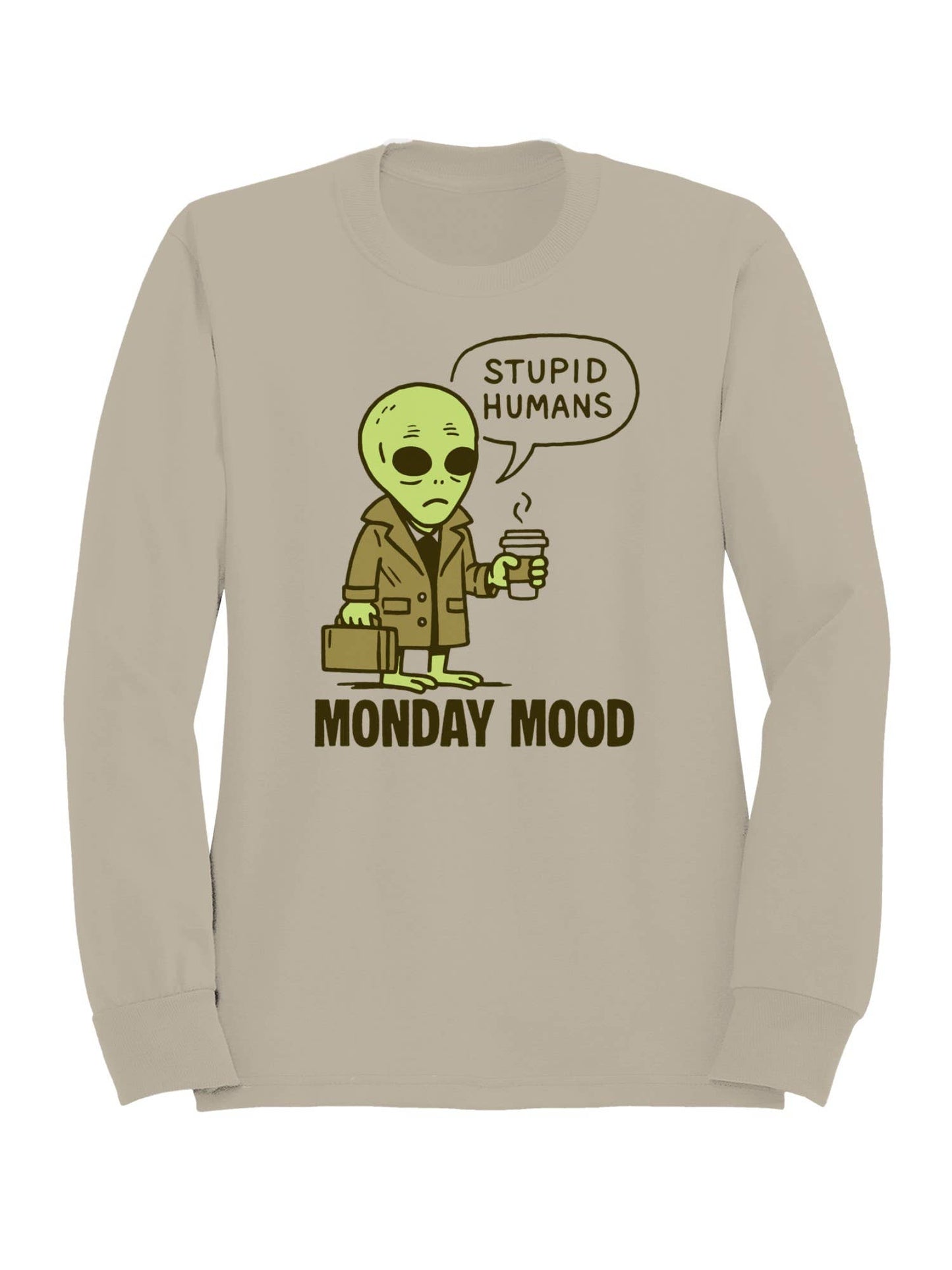 Alien's Monday Mood Humor Design Men's Sweatshirt