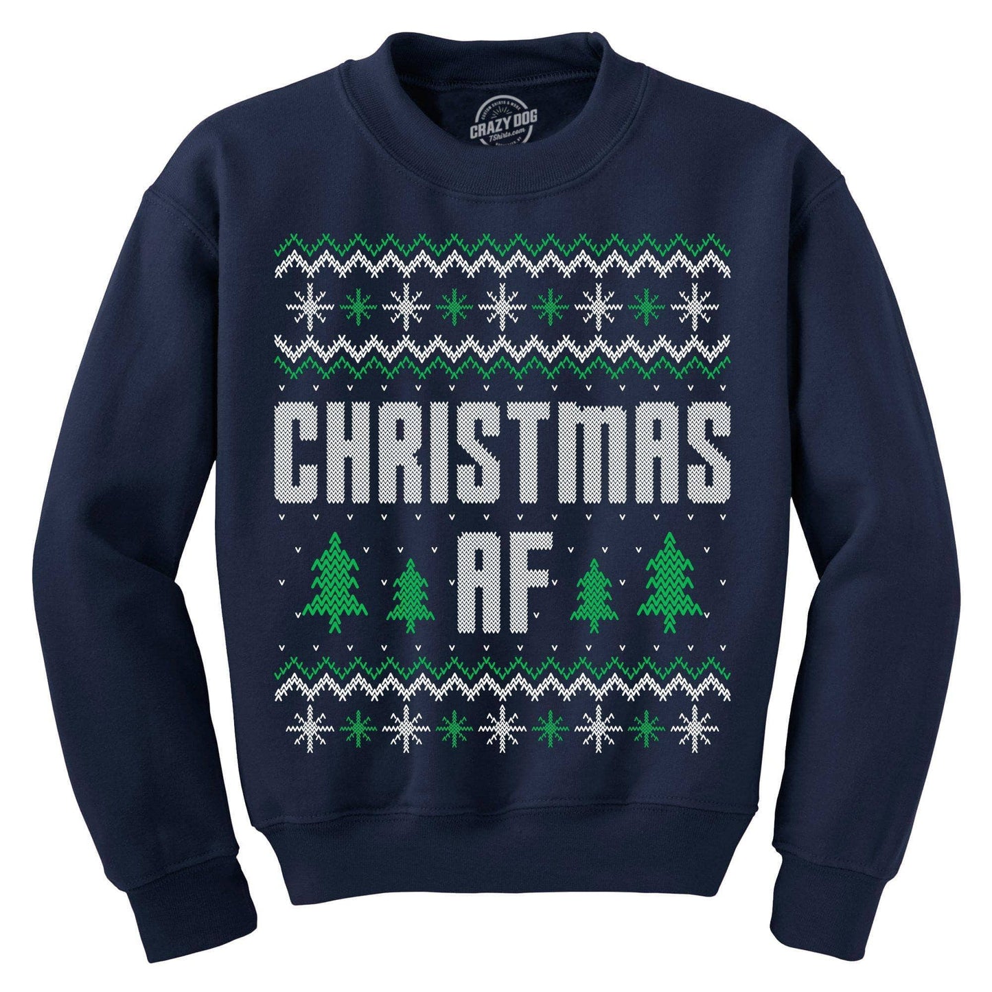 Christmas Af Crew Neck Sweatshirt Christmas Graphic