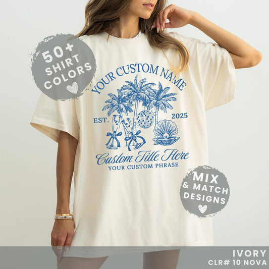 Luxury Coastal Bachelorette Party Custom Tee Group Gifts