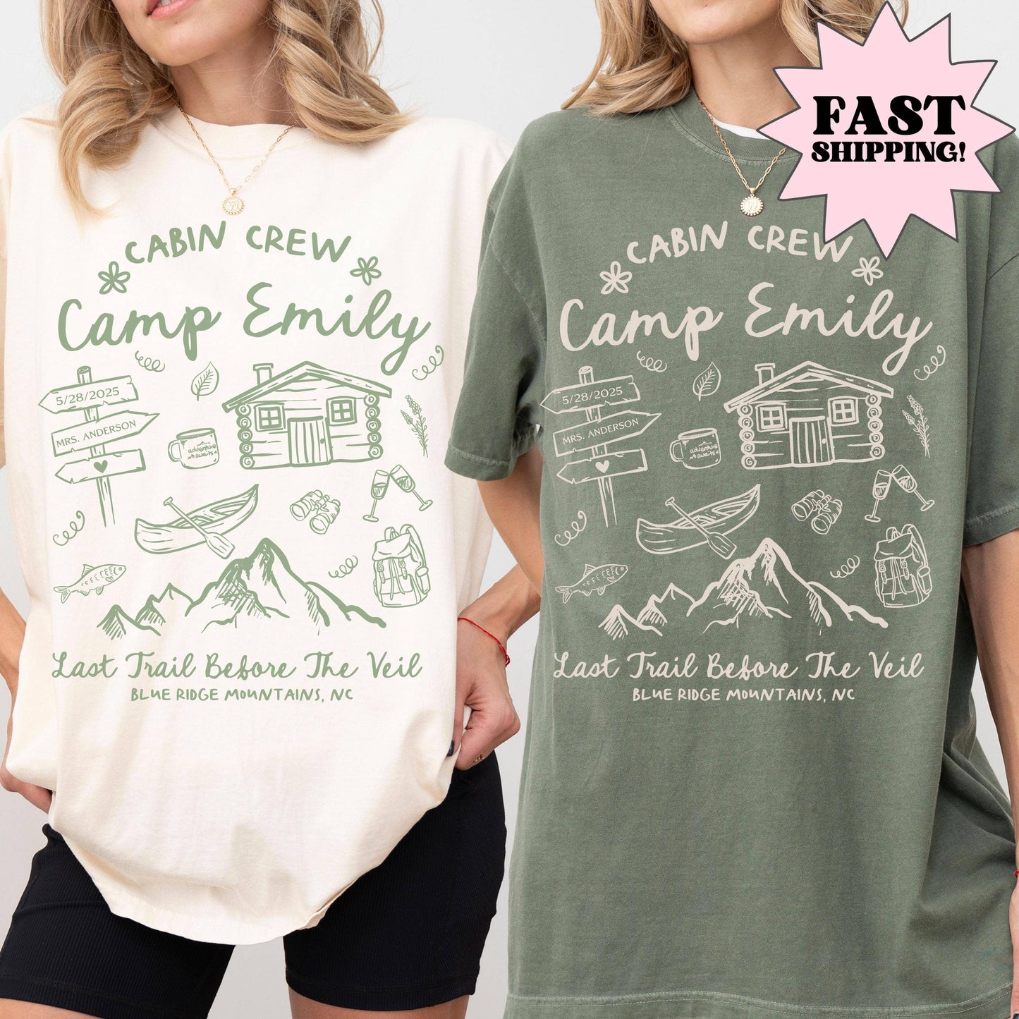 Mountain Bride Bachelorette Party Tee, Custom Comfort Colors
