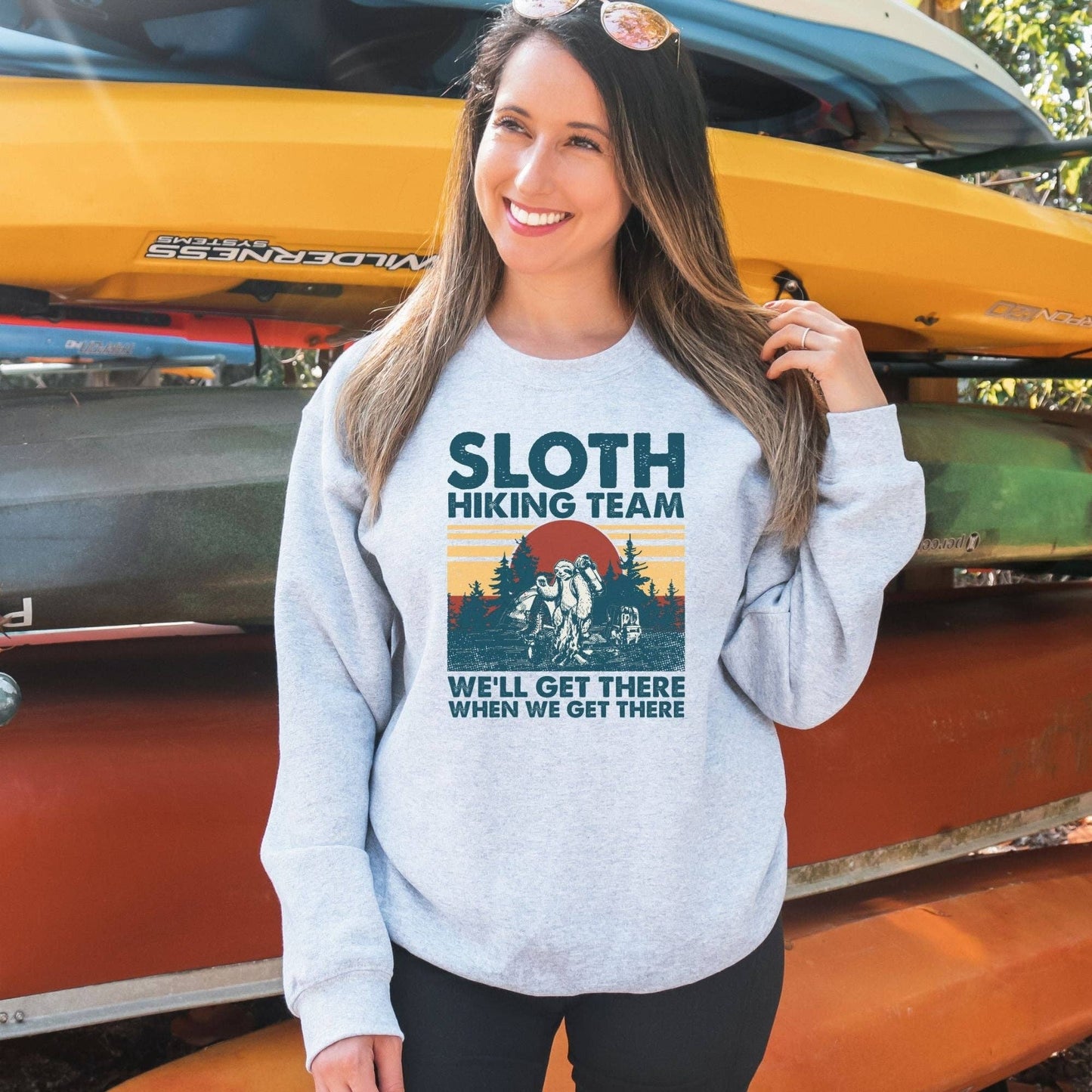 Sloth Hiking Team Crewneck Sweatshirt Hoodie 169