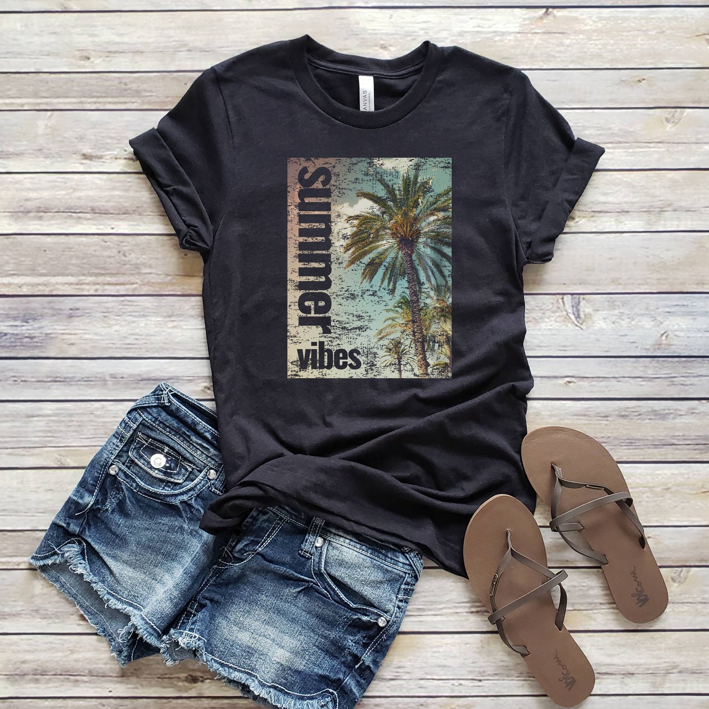 Summer Vibes Palm Tree Tee | Beach | Sizes XS-2XL