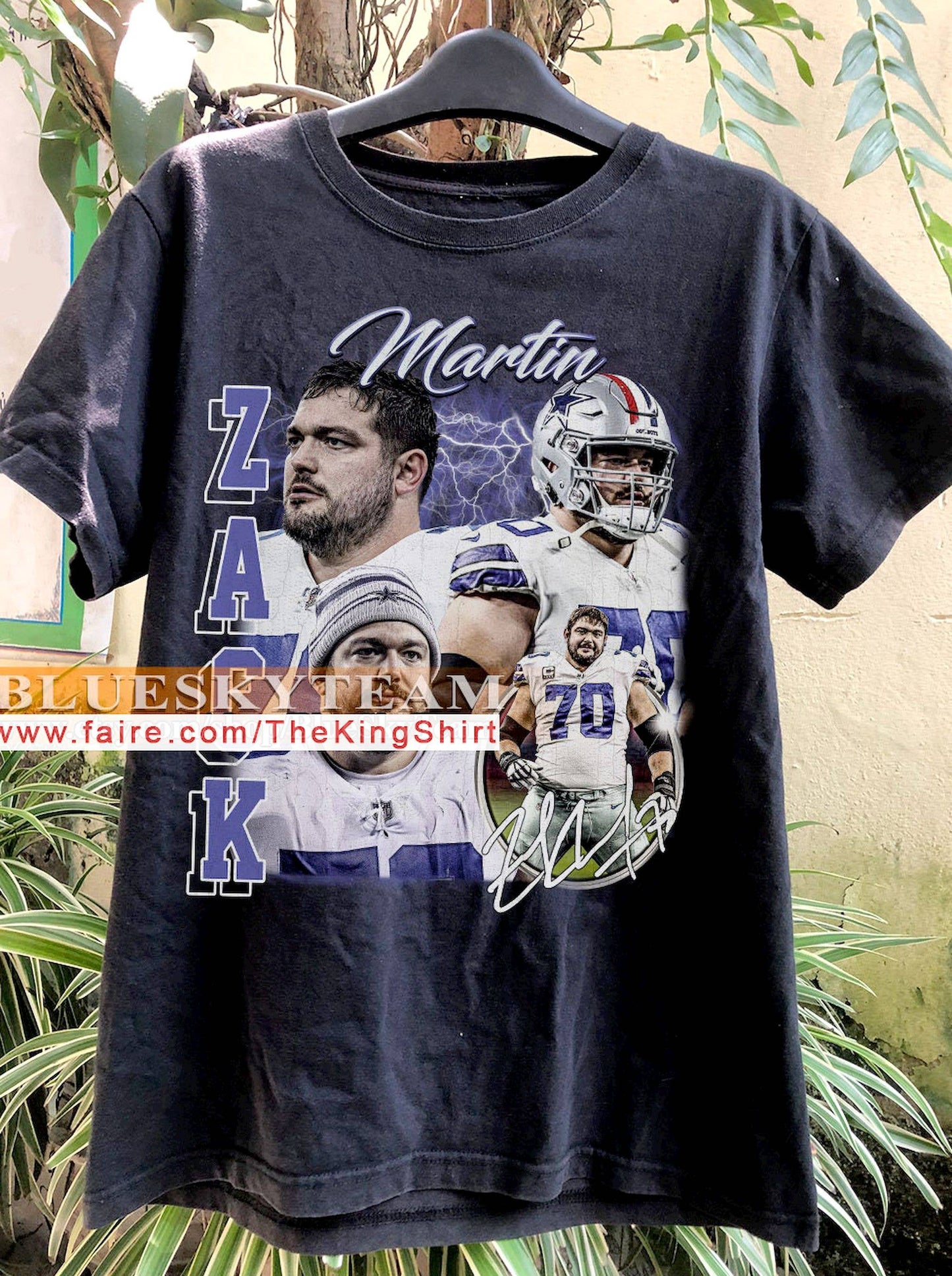 Vintage 90s Zack Martin Graphic Football Tee, Retro Gift