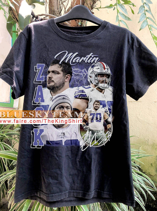 Vintage 90s Zack Martin Graphic Football Tee, Retro Gift
