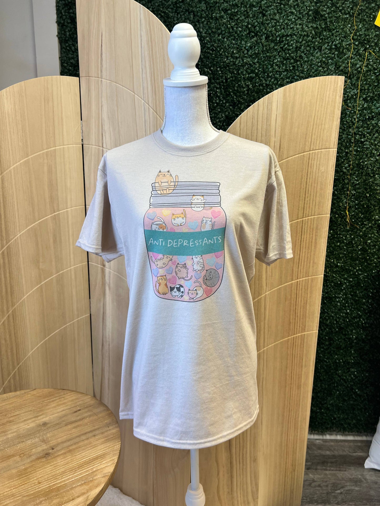 Anti Depressants (Jar of Cats) On Sand Tee