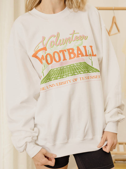 Tennessee Volunteers Vols Football Field White Sweatshirt