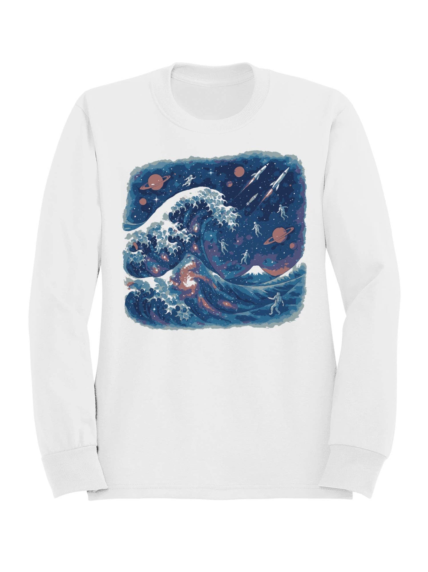 Cosmic Wave Odyssey: Astronauts and Planets Men's Sweatshirt