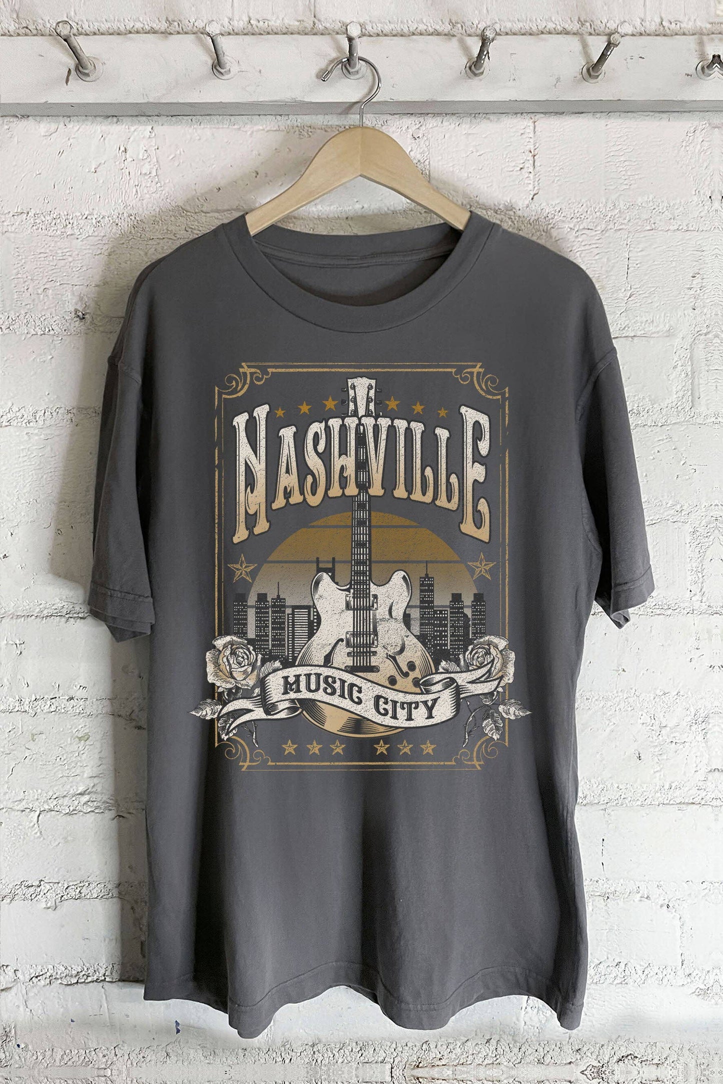 Nashville Music City-Oversized Tee