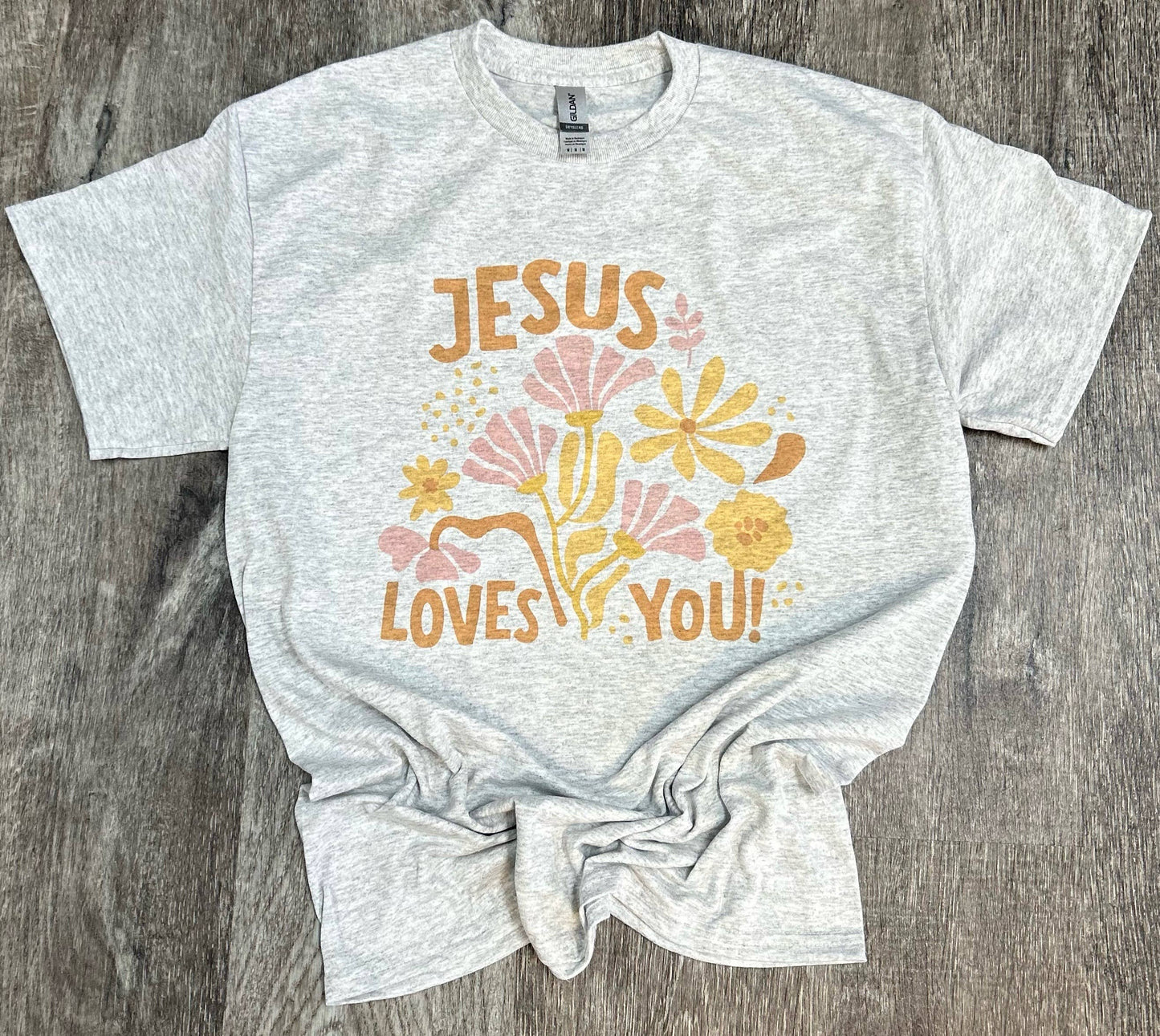 Jesus Loves You On Ash Gray Tee