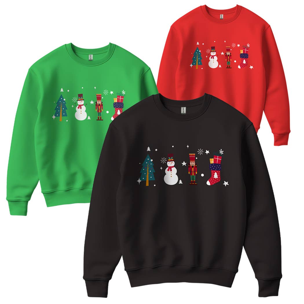 Christmas Theme Images Design Fleece Sweatshirt