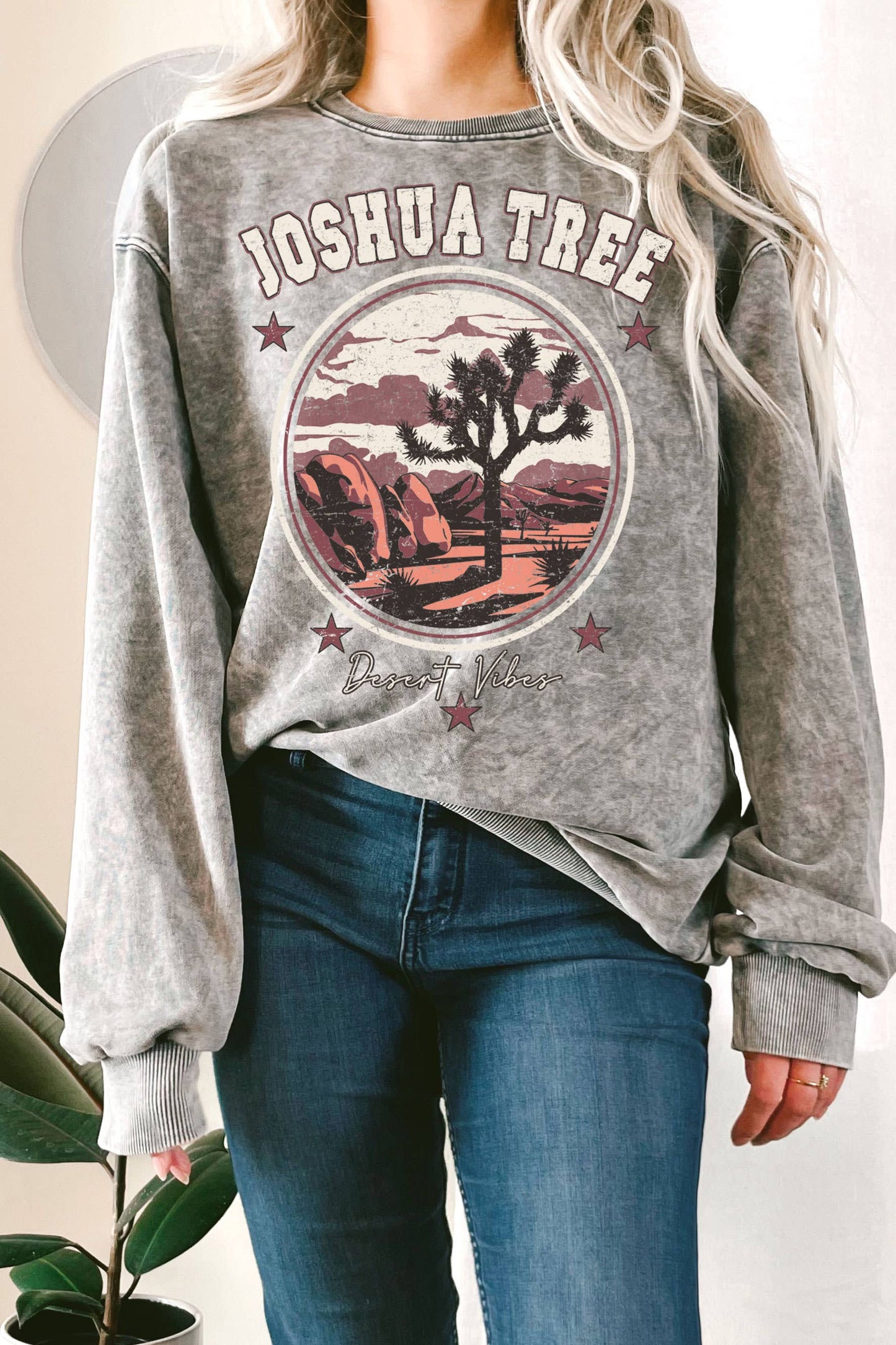 Joshua Tree Desert Vibes Graphix Mineral Terry Sweatshirt