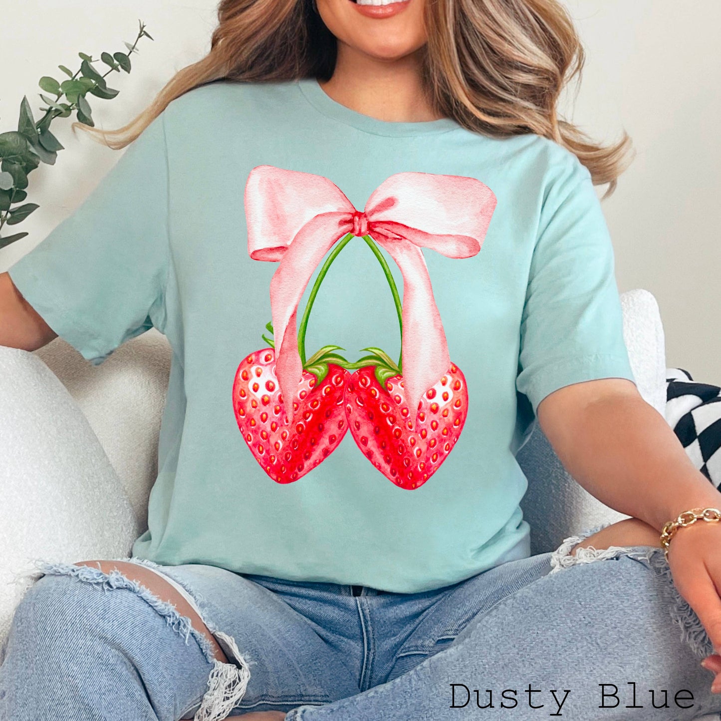 Coquette Strawberries Graphic Shirt | Bella Canvas