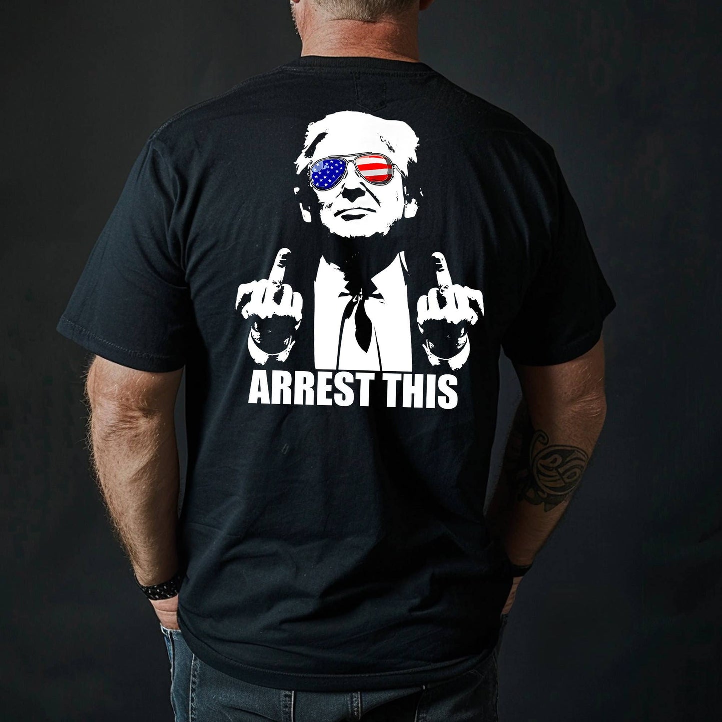 Arrest This Trump T-Shirt - Middle Fingers Blazin' USA