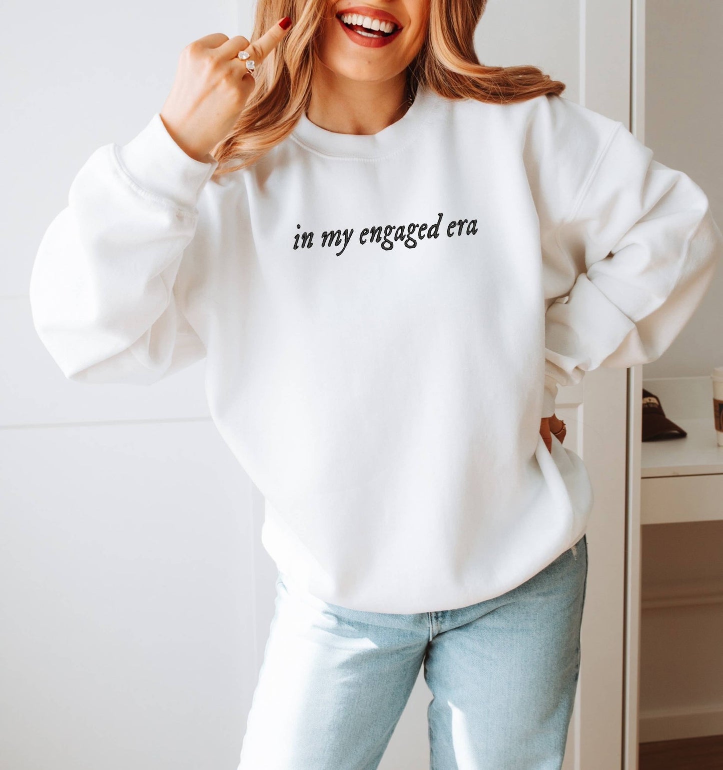 In My Engaged Era, Embroidered, Bridal Apparel, Bride Shirt