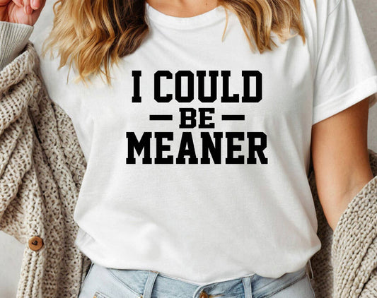 I Could Be Meaner -  Funny Sarcastic Office Graphic T-Shirt