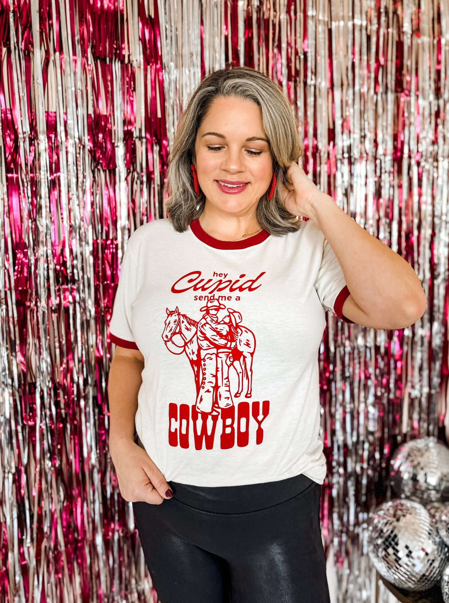 Hey Cupid Send Me A Cowboy Valentine Shirt, Valentine's Tee