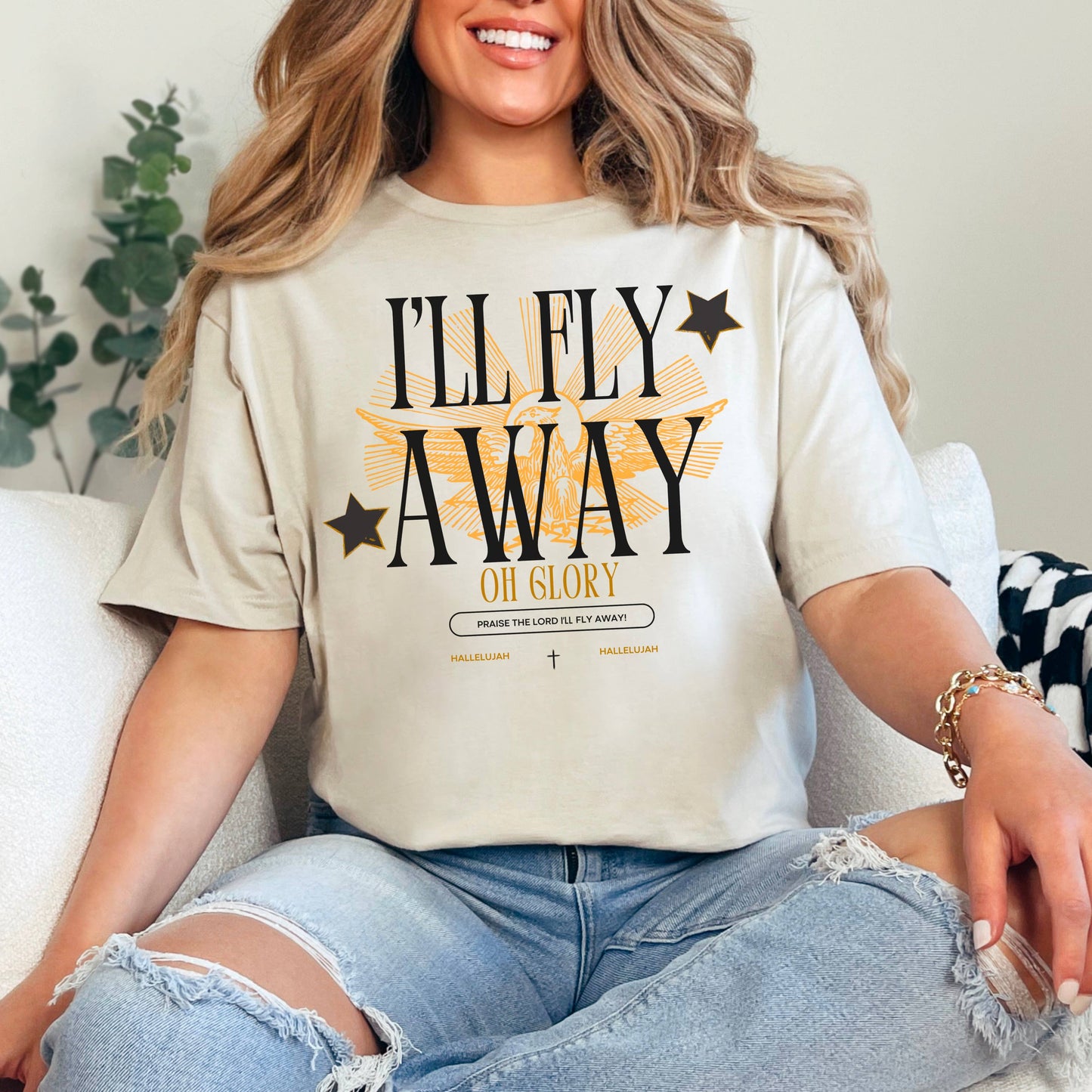I’Ll Fly Away  Christian Graphic Tee | Gildan
