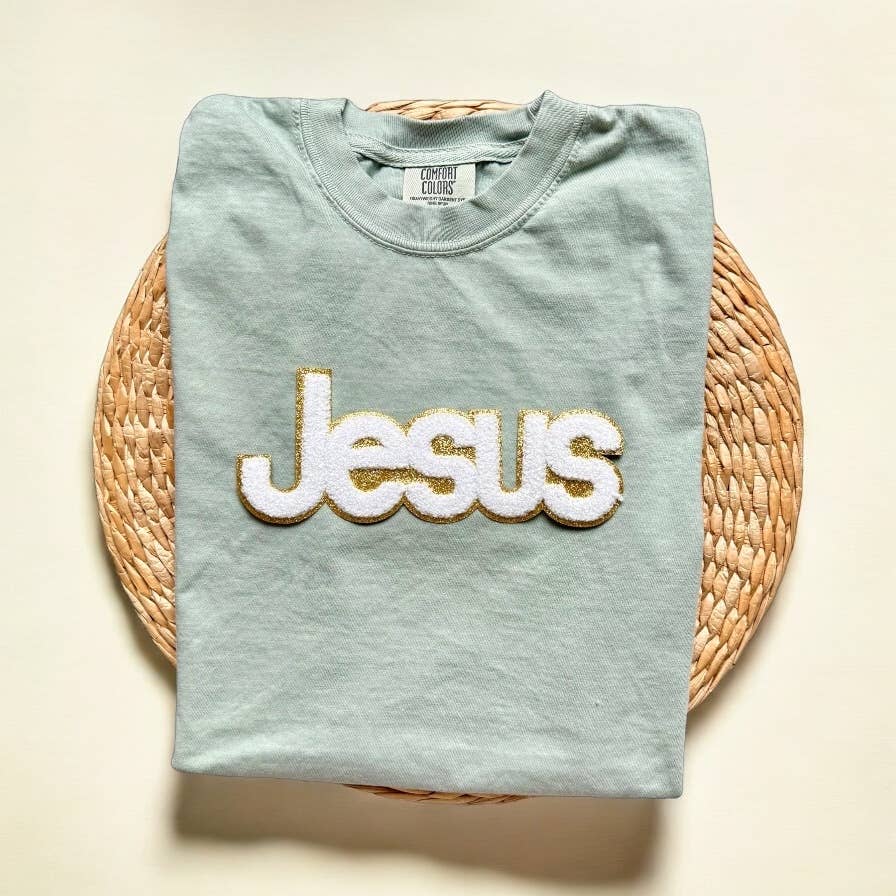 Comfort Colors Chenille Patch Jesus Shirt, Christian Shirts