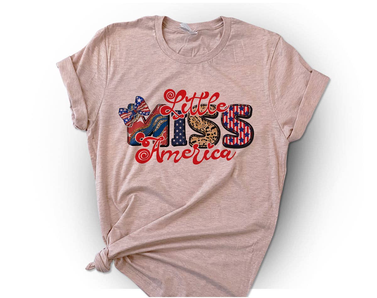 Little Miss America -  USA Fun July 4th Patriotic T-Shirt