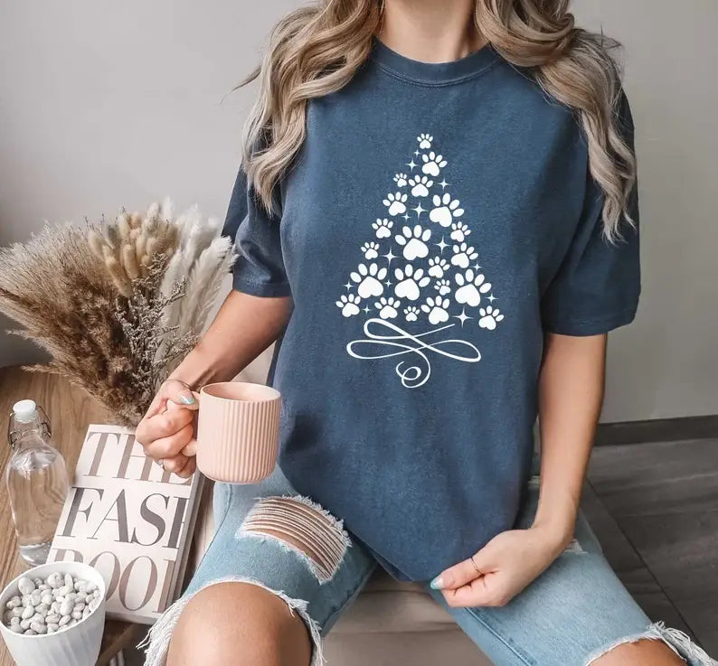 Paw Christmas Tree T-Shirt
