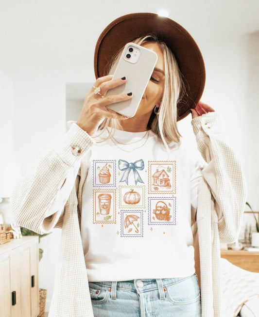 Fall Postage Stamps Graphic Tee | Trendy Fall Tee