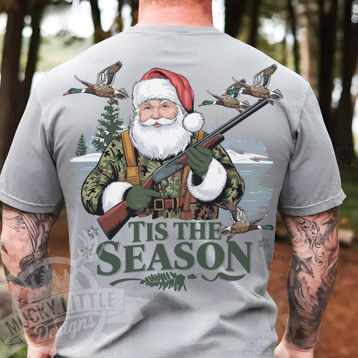Camo Santa Duck Hunting Christmas Shirt Sublimation
