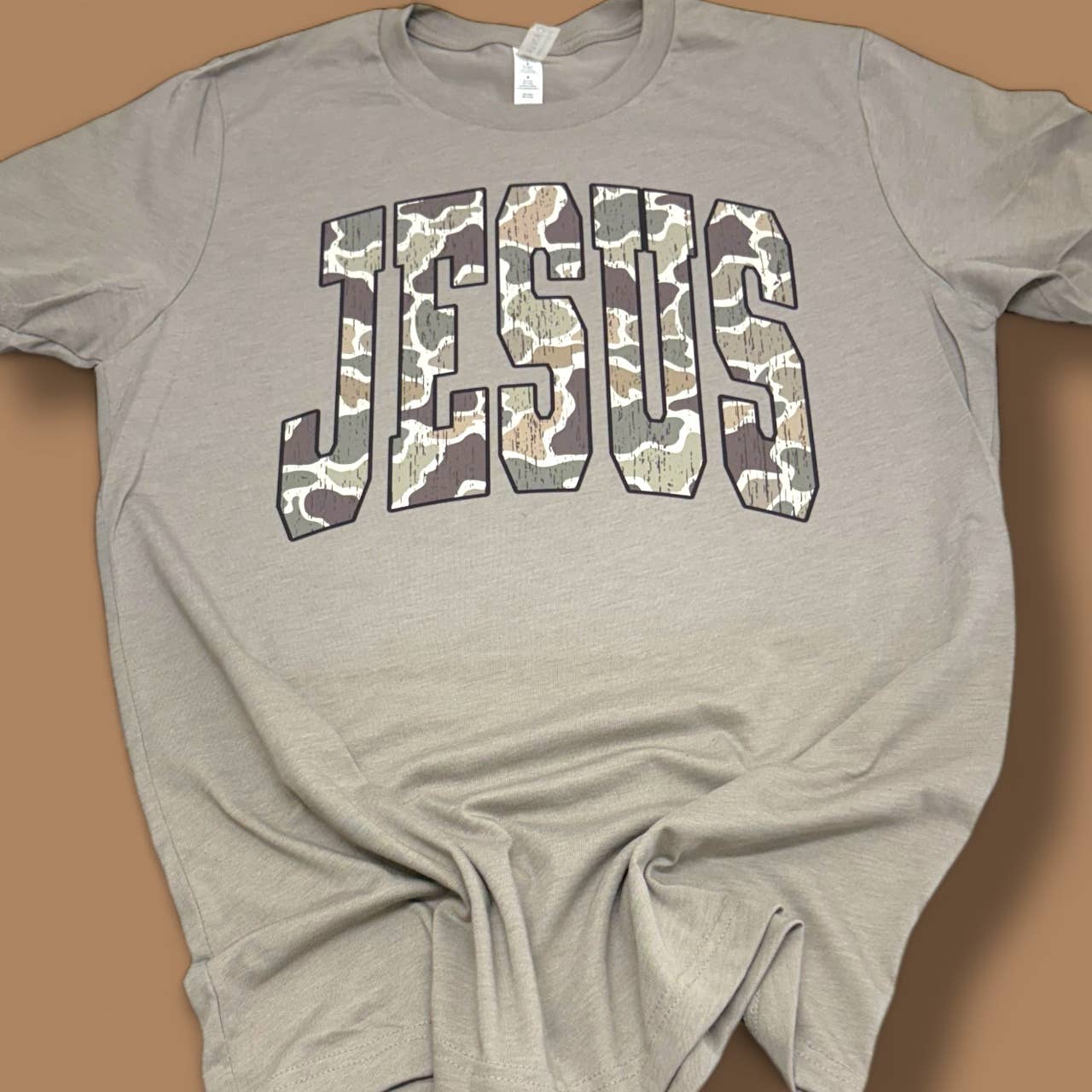 Jesus Camo Heather Stone T-Shirt