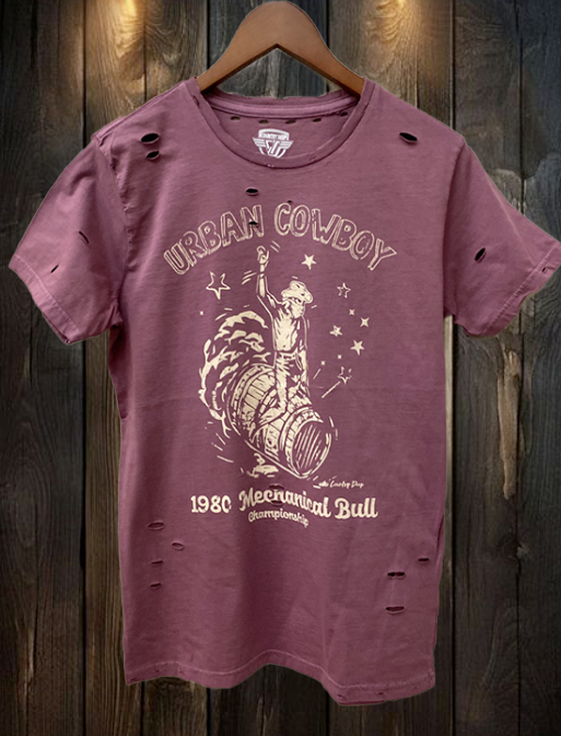 Urban Cowboy Mechanical Bull vintage1980 Distressed Tee