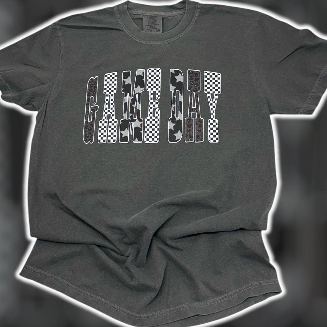 Game Day Checkered Stars Comfort Colors T-Shirt