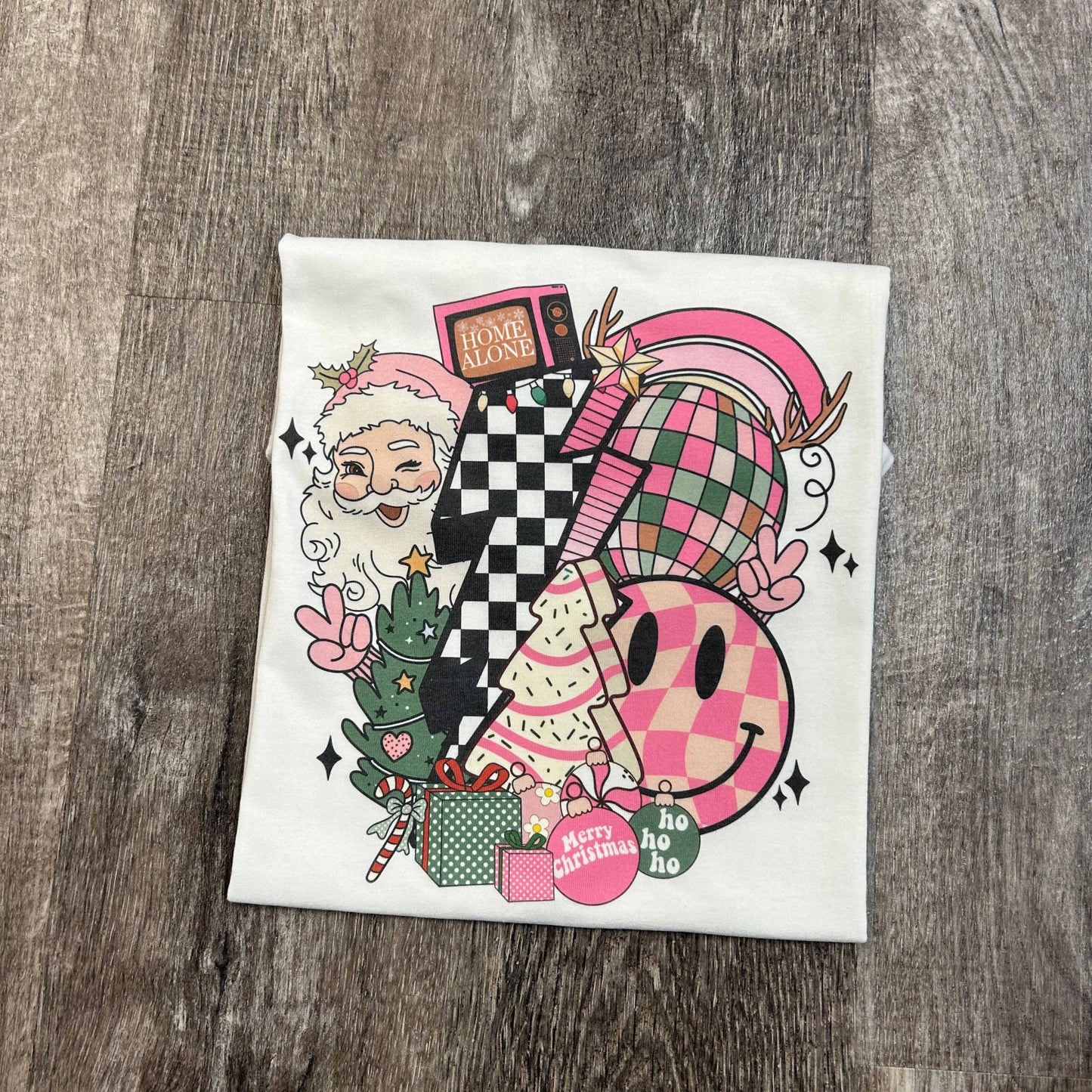 Disco Christmas On Cream Tee
