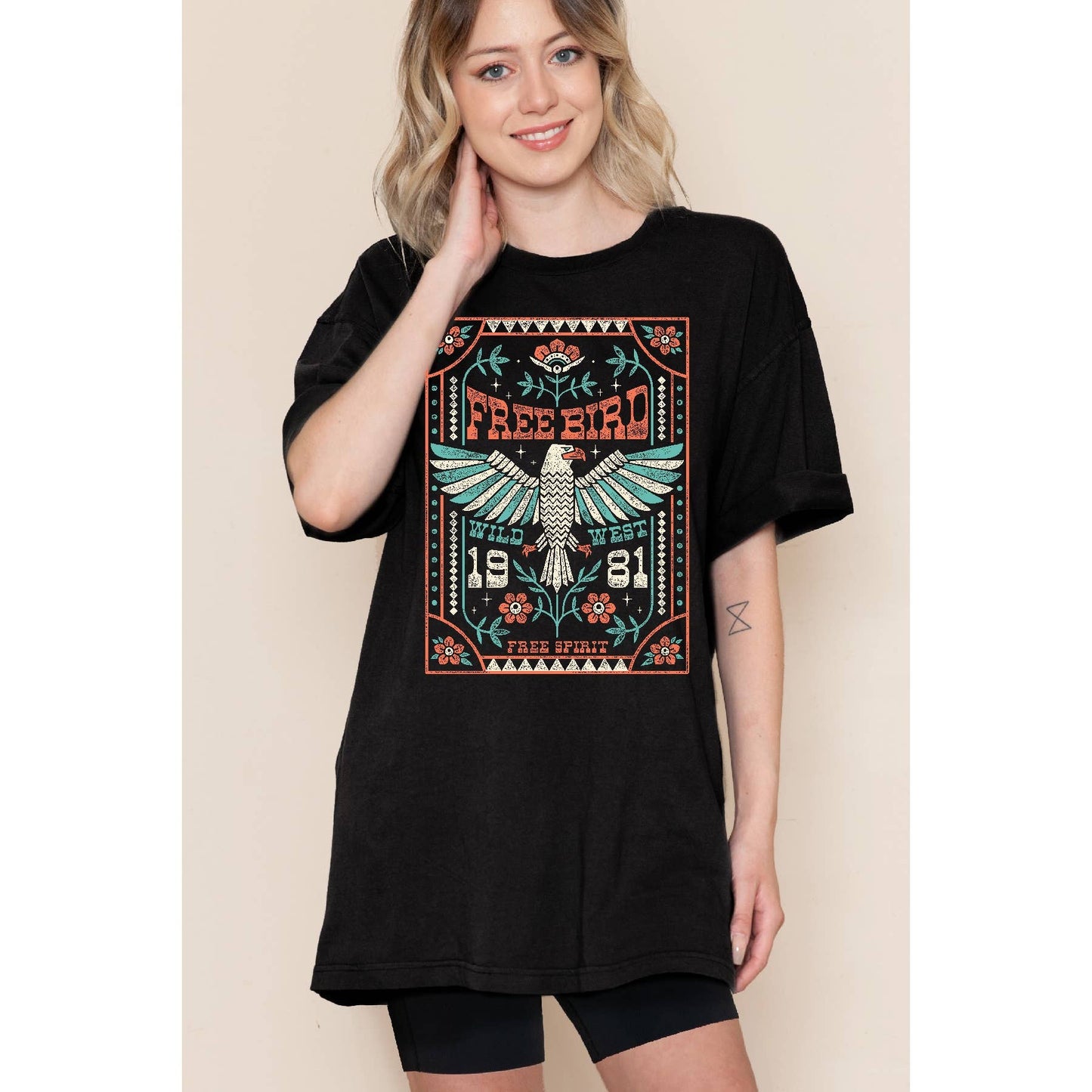Free Bird Wild West - Oversized Unisex T Shirt