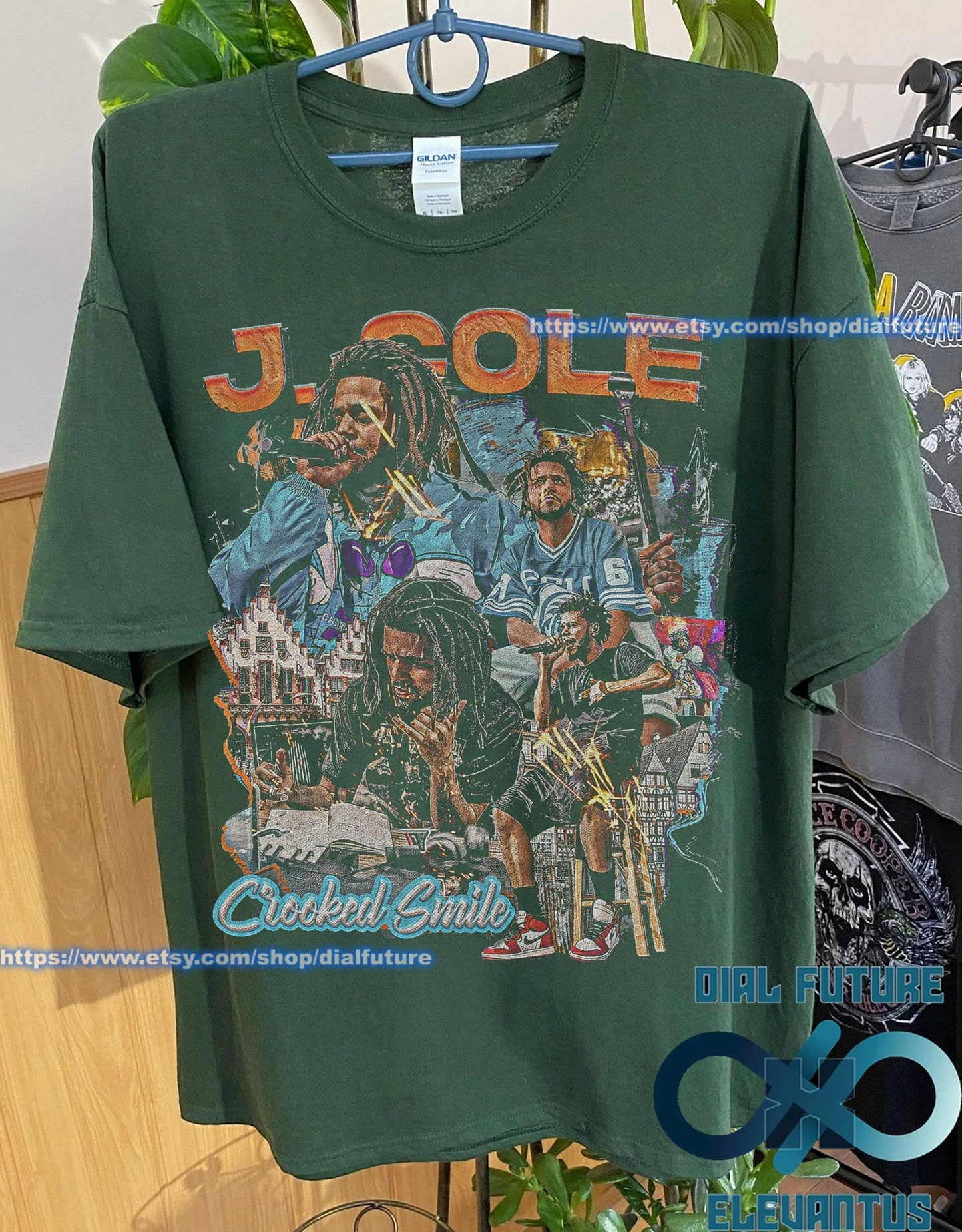 Vintage J Cole Bootleg Raptees 90s Graphic Tee Shirt
