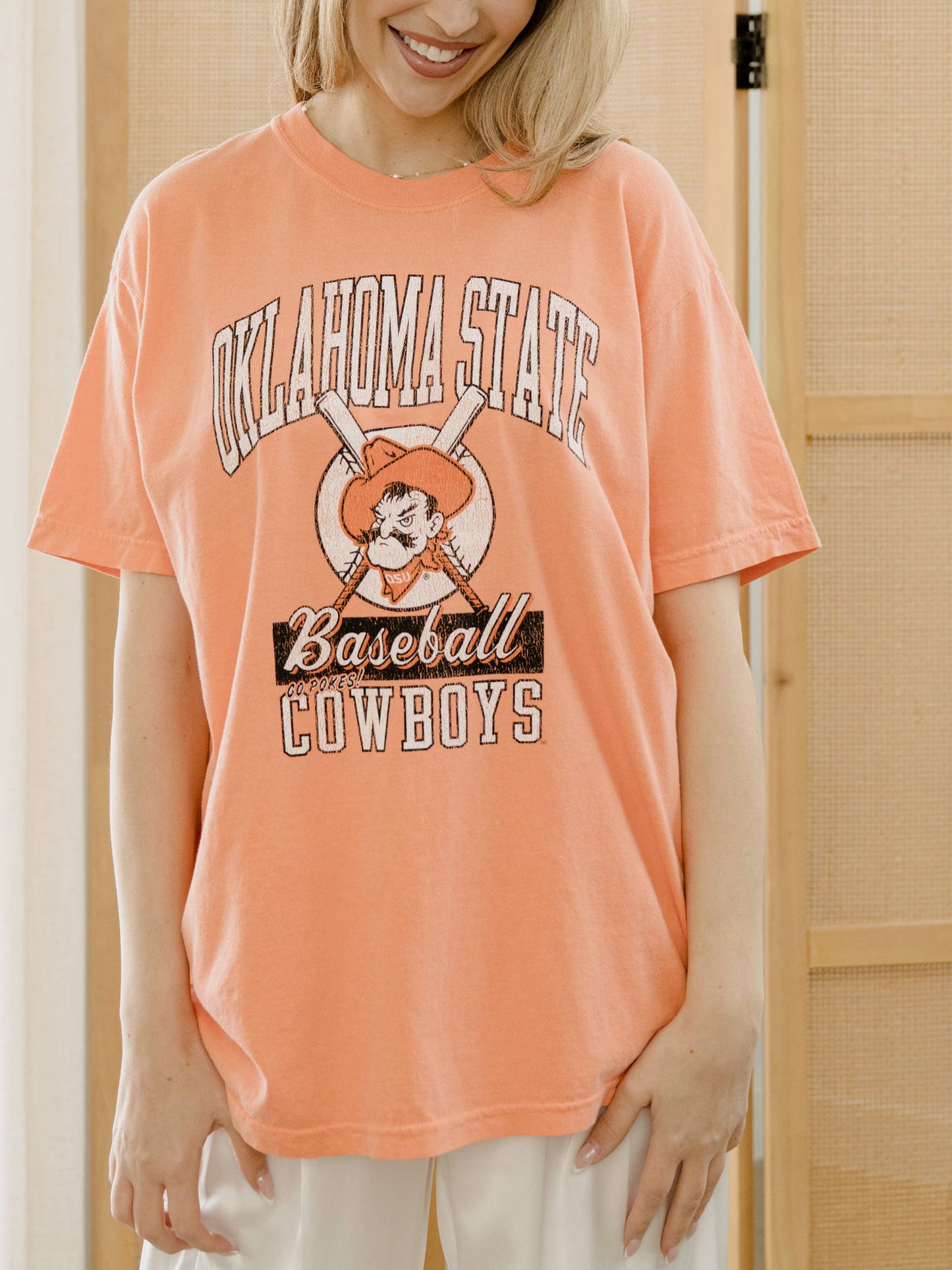 Osu Cowboys Baseball Orange Comfort Colors Tee