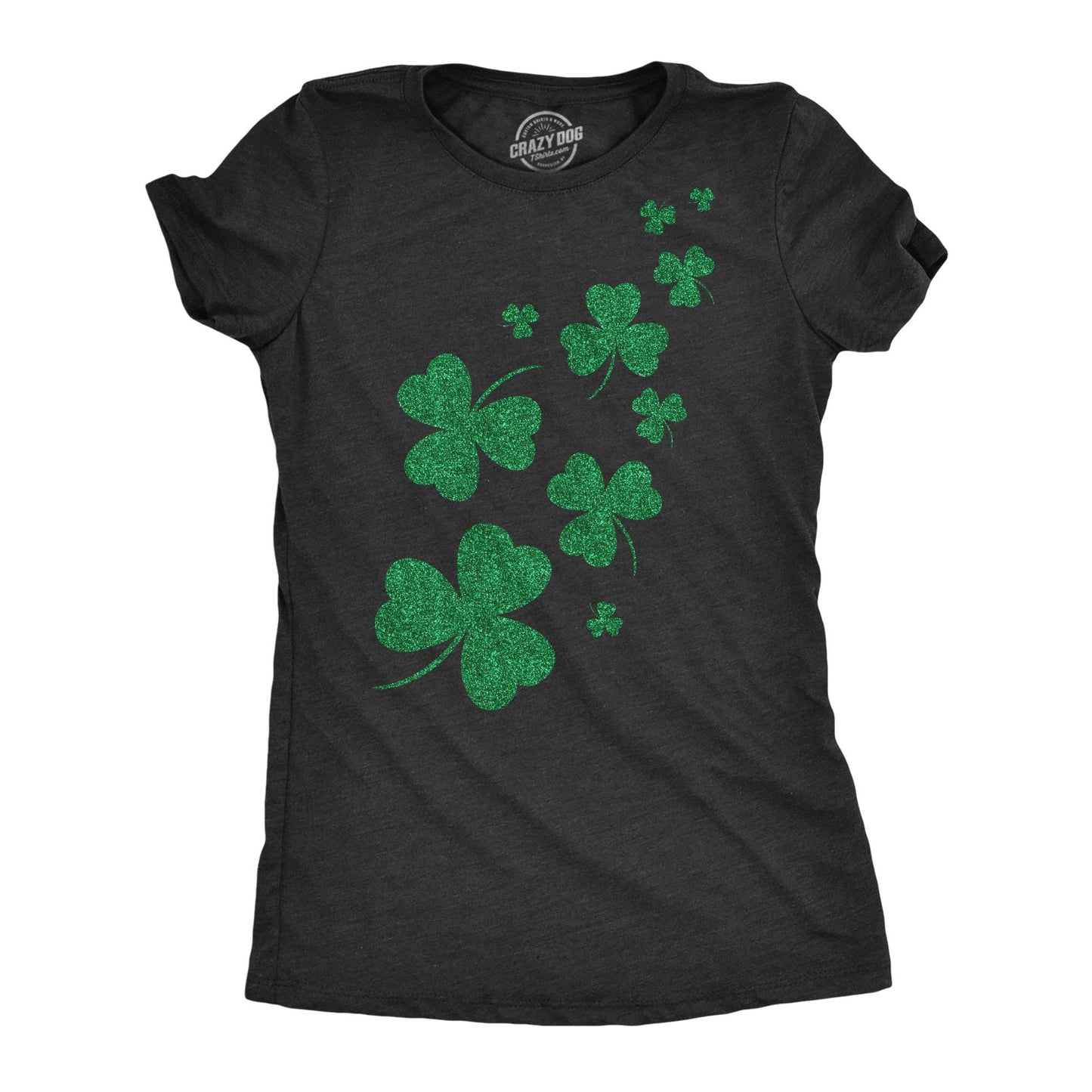Glitter Shamrocks Saint Patricks Day Women's Graphic Tshirt