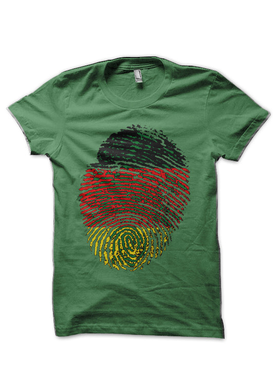 Germany Flag – German Flag Fingerprint Green T-Shirt