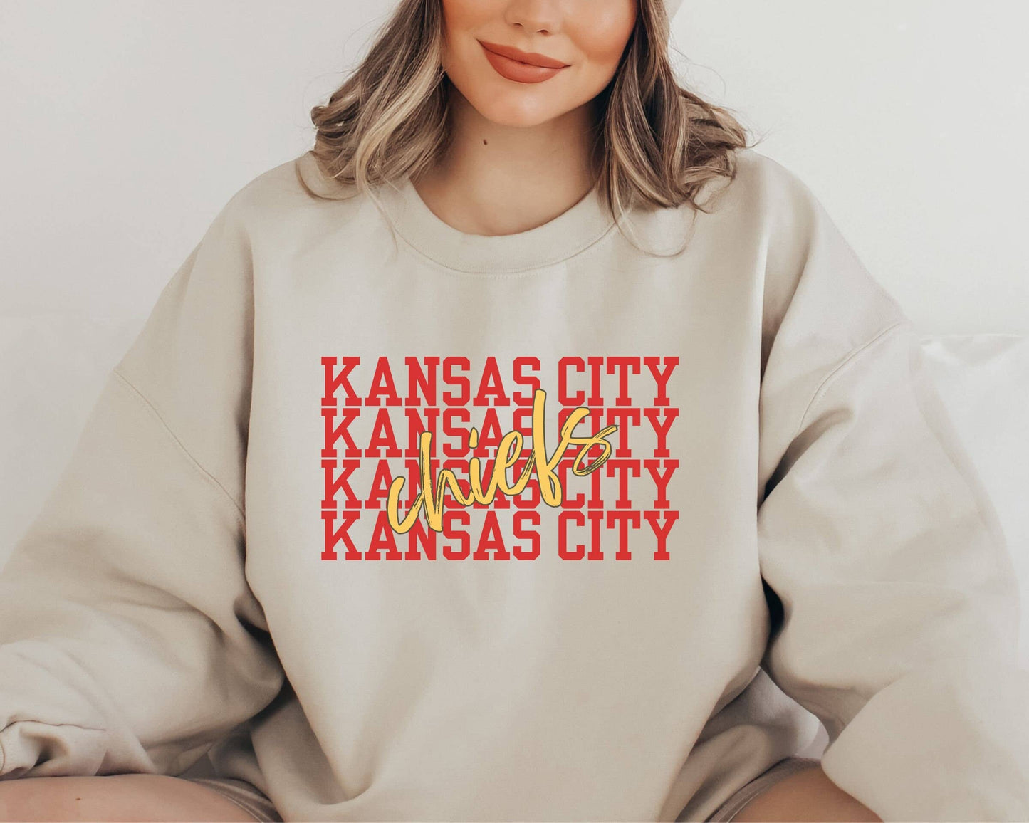 Kansas City Repeated Text Design Sweatshirt