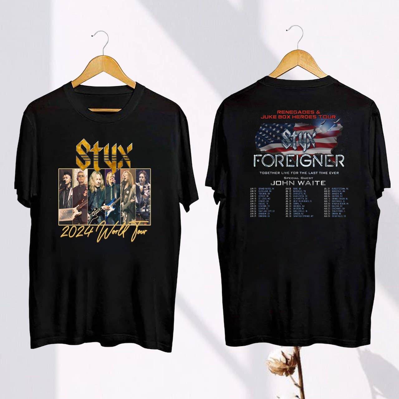 Styx & Foreigner 2024 Tour Shirt - Band Merch & Fan Gift