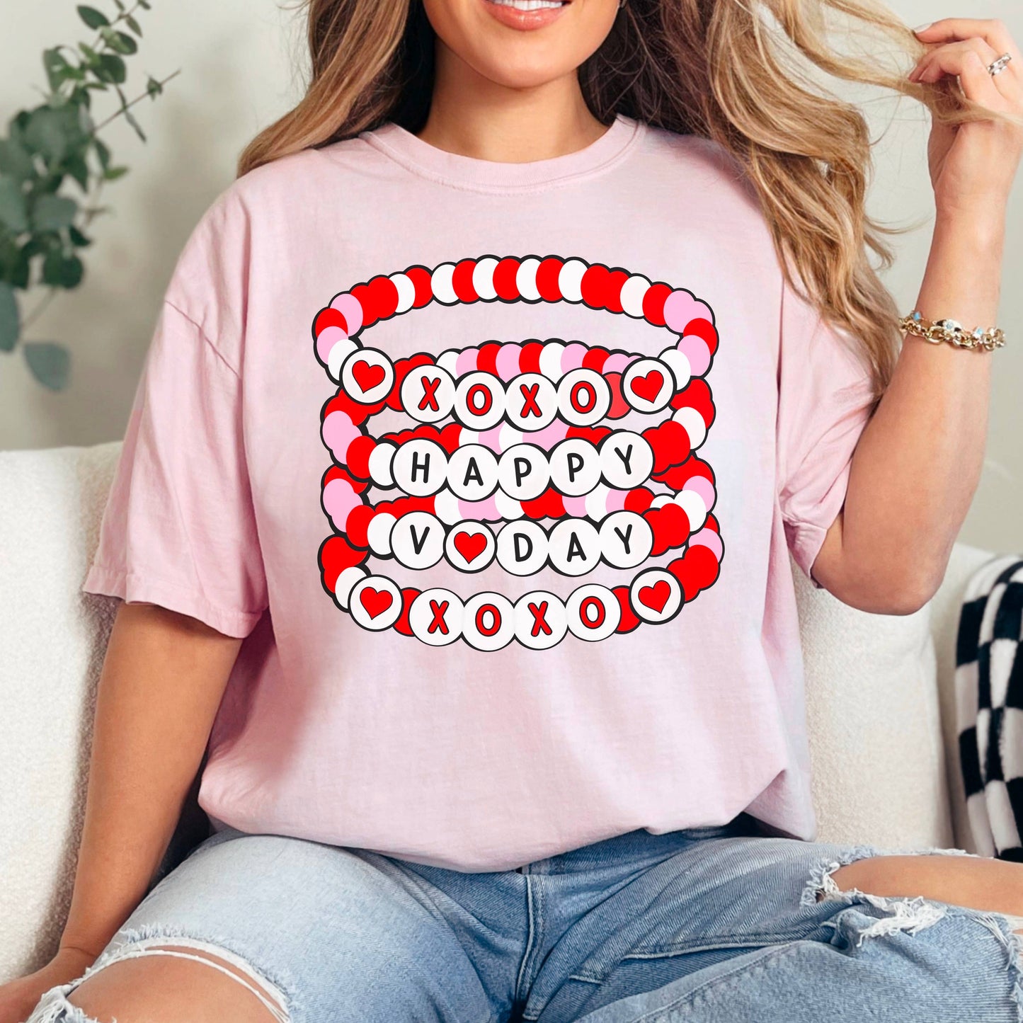 Valentine’S Friendship Bracelet Graphic Tee | Comfort Colors