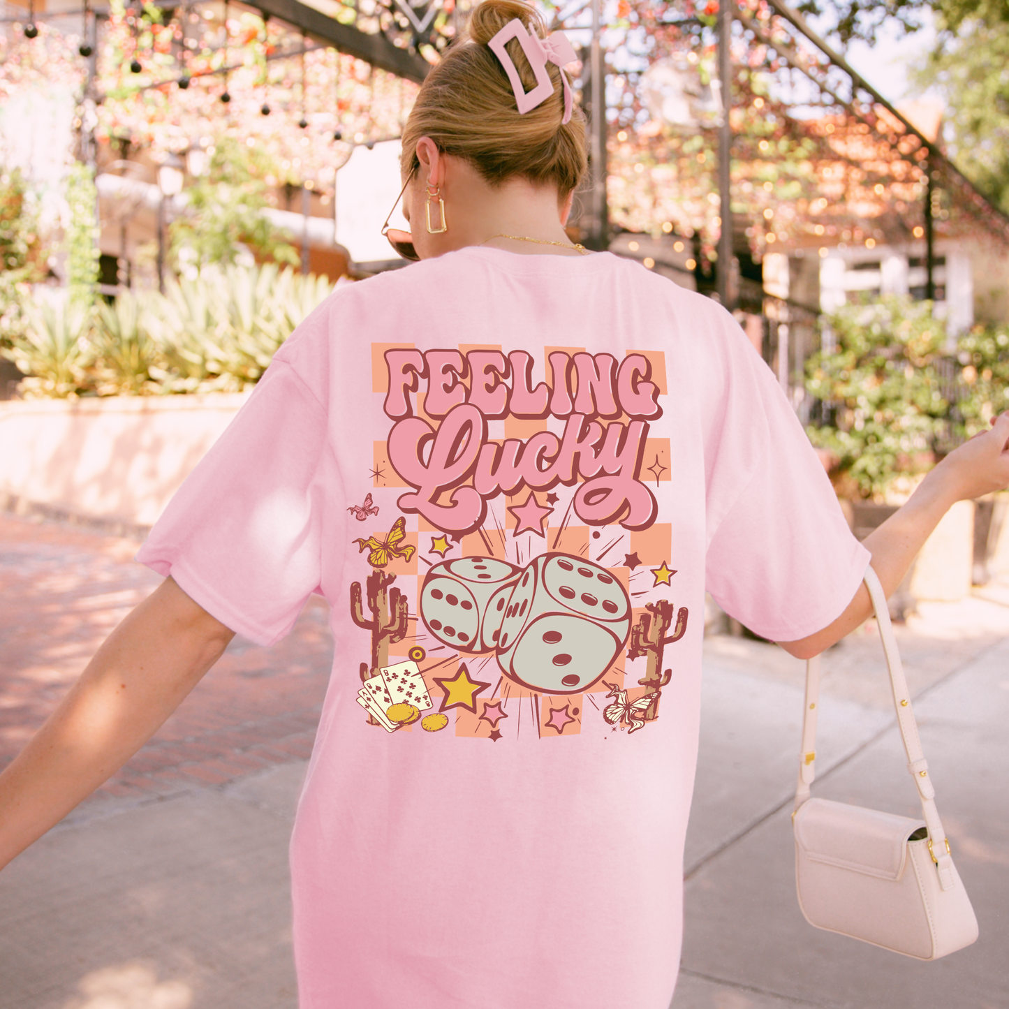 Feeling Lucky Front & Back Retro Graphic Tee