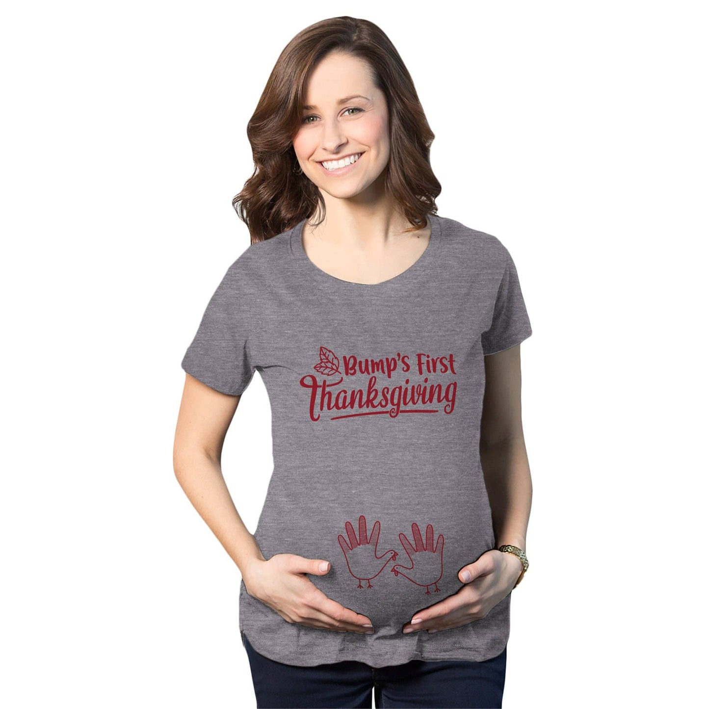 Bump's First Thanksgiving Maternity Tshirt Thanksgiving