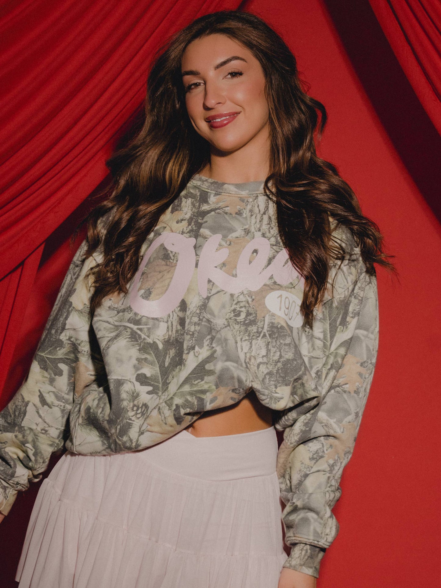 Okla Oklahoma Established Script Camo Sweatshirt
