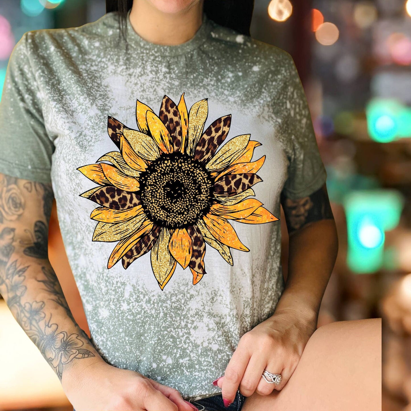 Retro Sunflower Bleached T-Shirt - Be the Sunshine Tee