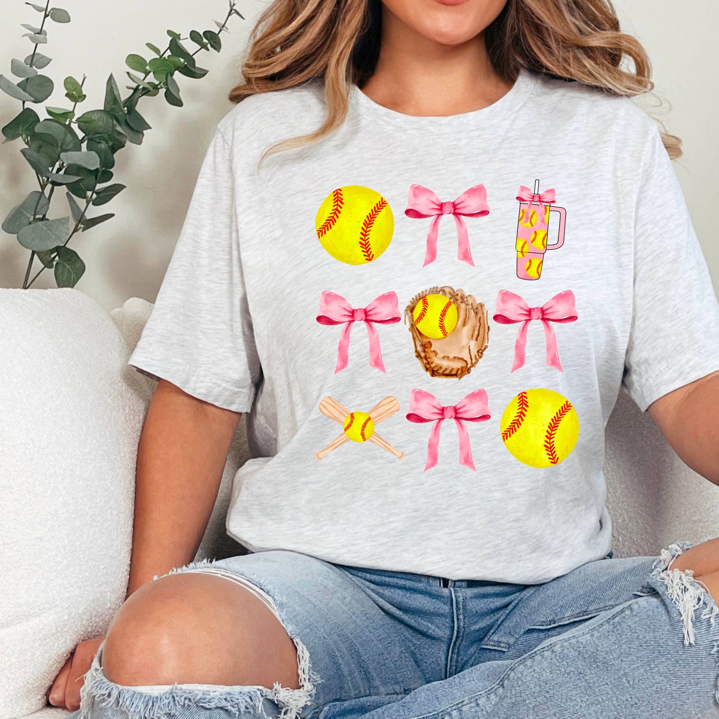 Coquette Softball  Graphic Tee | Gildan