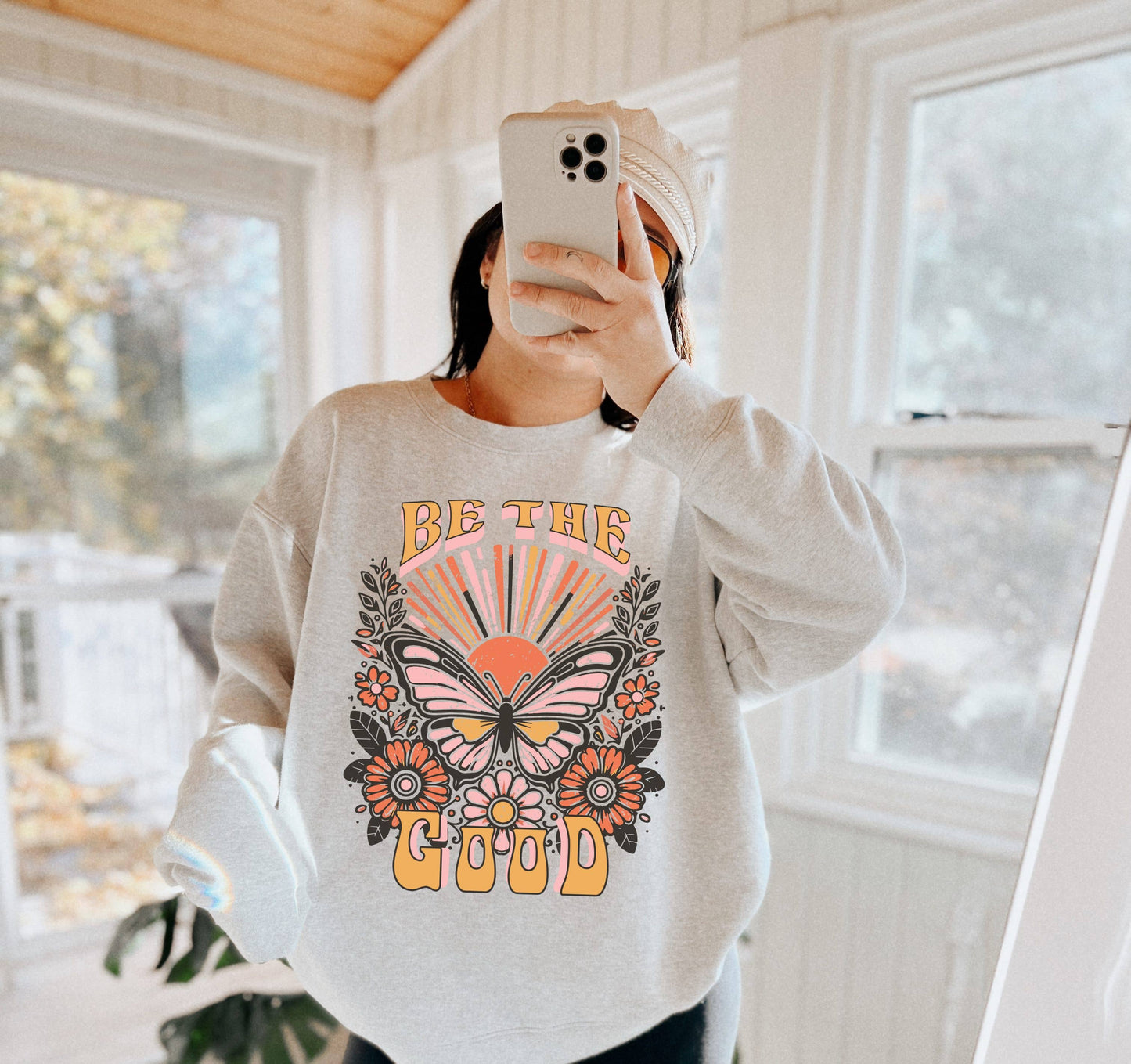 Be the Good Butterfly Crew Neck Sweatshirt
