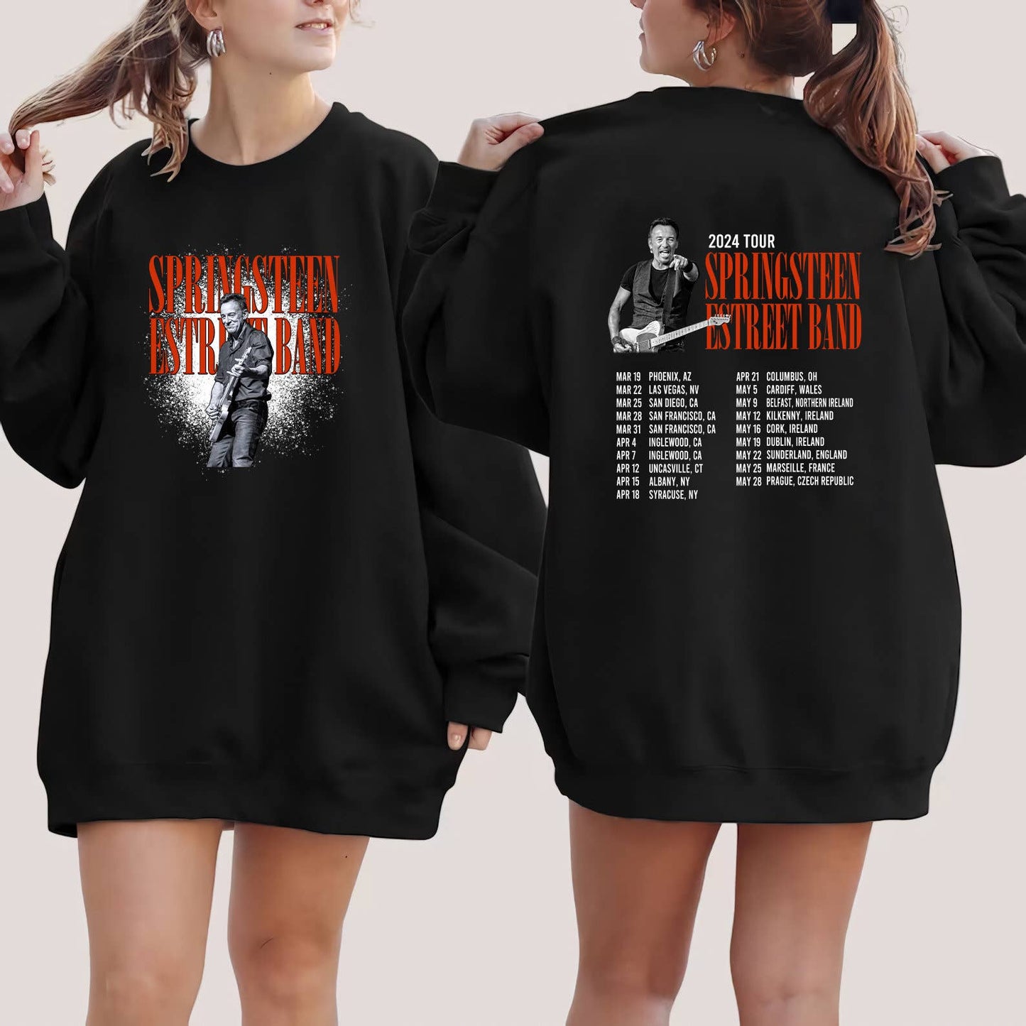 Springsteen E Street Band 2024 Tour Sweatshirt Concert Dates
