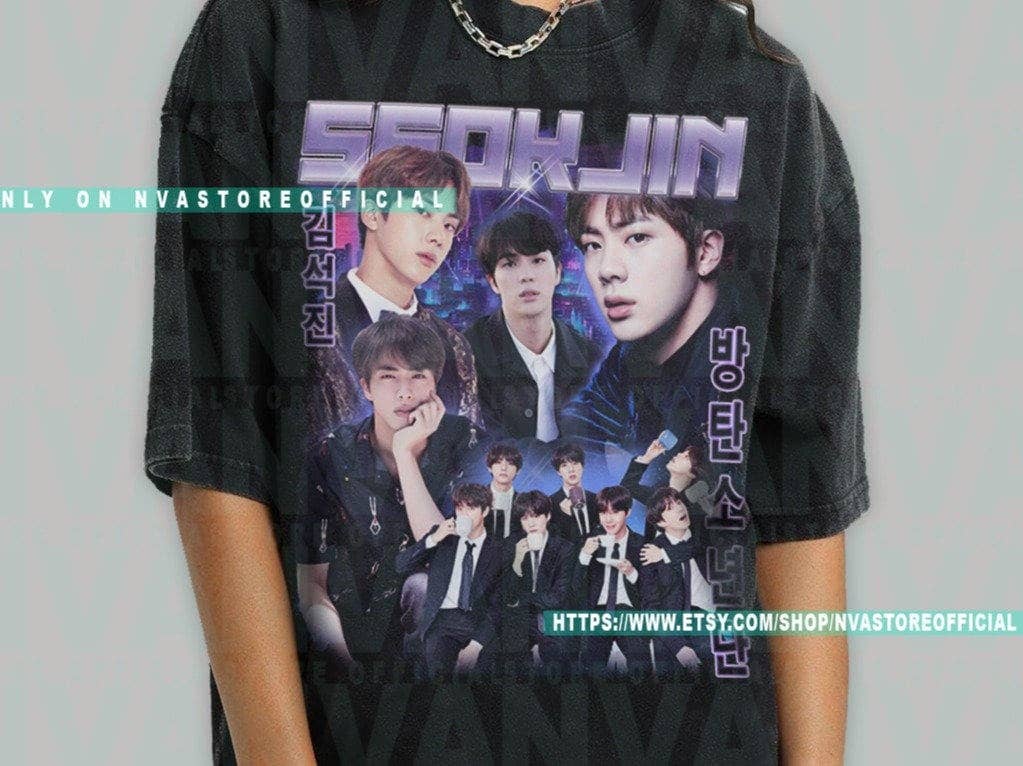 Seokjin Shirt – NVA258 Kpop Rapper Vintage Look Tee Gift