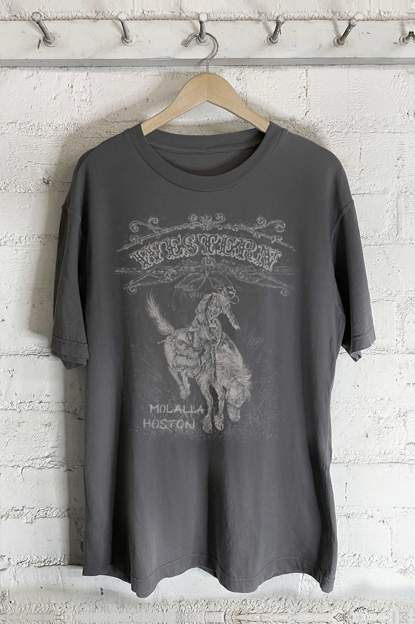 Western Molalla Houston - Hand Drawn (Oversized Tee)