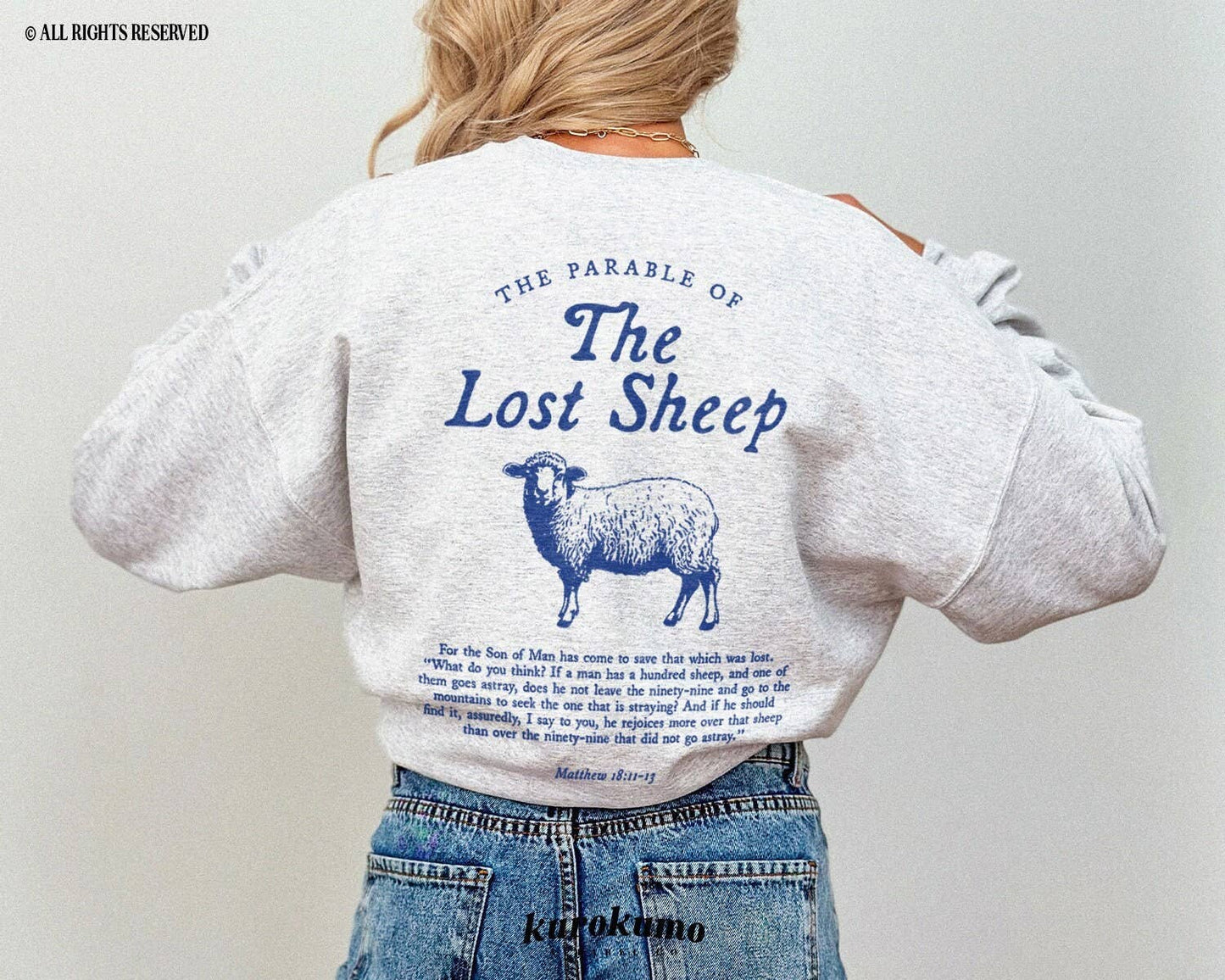 Lost Sheep Parable Faith Crewneck Christian Gospel Shirt