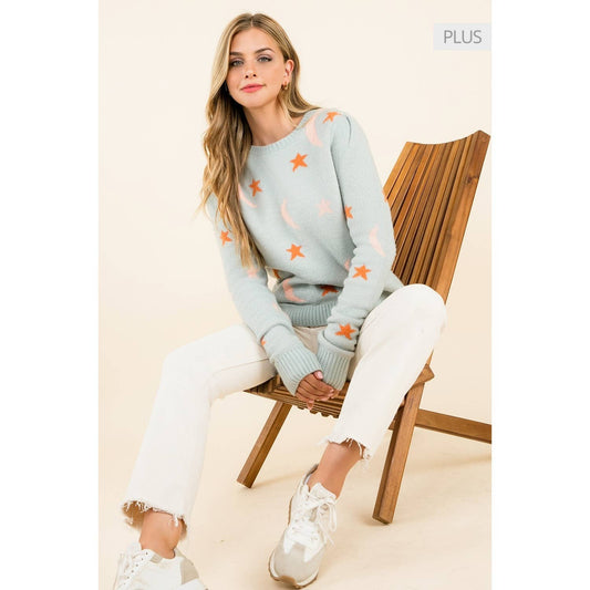 /Size Xl/ Star and Moon Knit Sweater