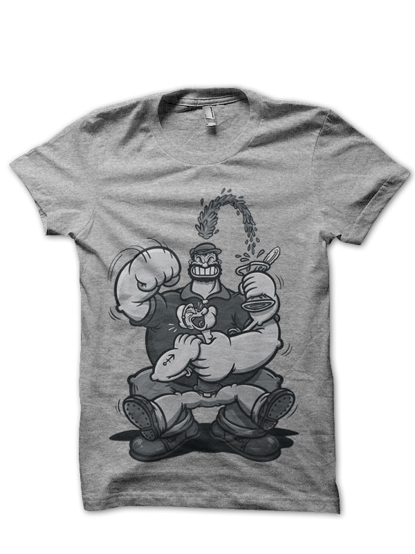 Fighting Popeye Grey Tee (White Available)